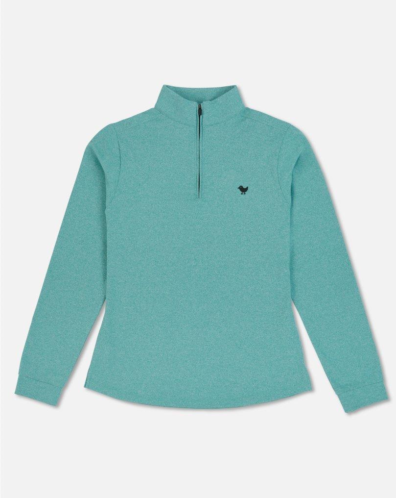 Women's Slate 1/4 Zip Long Sleeve Polo | BAD BIRDIE | Shirts